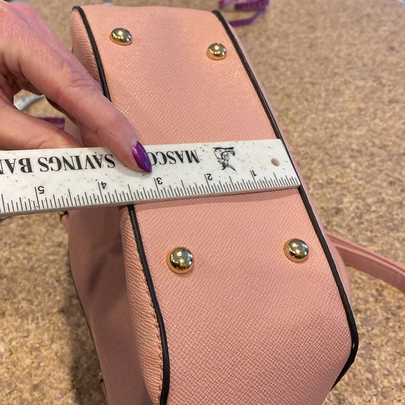 London Fog 2 Handle Purse WITH FLAWS Detachable Strap Crossbody Bag Purse Pink - Picture 6 of 17